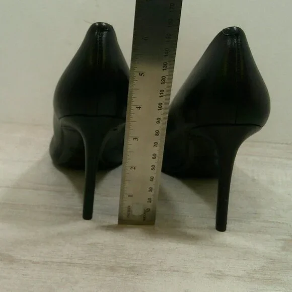 NINE WEST Sexy Black Leather Etta Classic Pointed Toe Pumps | Heels Size 10 M - Picture 7 of 12